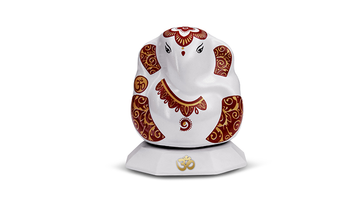 CERAMIC GANESHA - RED AND WHITE